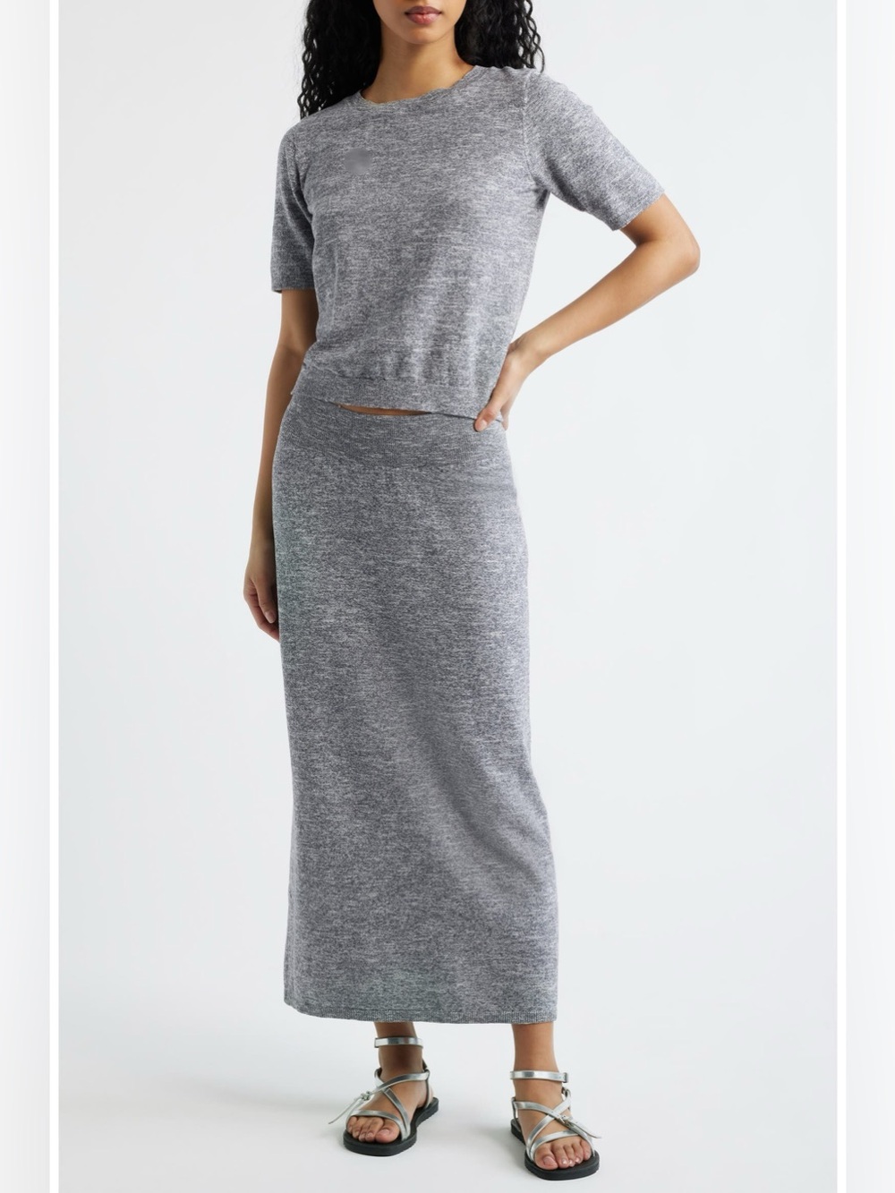 Free People Free-est Isabella Cotton & Linen Knit Sweater & Maxi Skirt Set